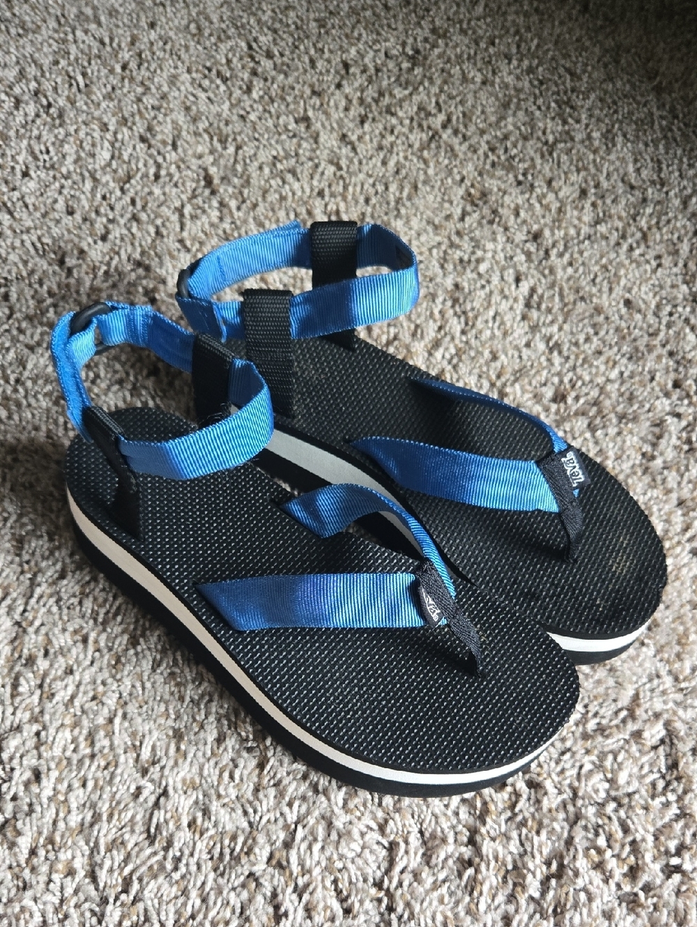 Teva Womens Strap Blue Platform Sandals